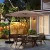 COSTWAY Slunečník 300 cm s LED, 9 režimů, pytle s pískem a Náhled obrázku produktu 2