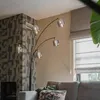 Lampa stojąca czarna ze złotem z dymionym szkłem 5-świateł Podgląd zdjęcia produktu 9