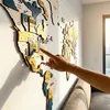 3D-Wandkunst aus Holz, Weltkarte, große Wanddekoration aus Produktbild-Vorschau 2