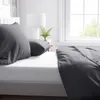Renforce Bettwäsche Set 200x200 cm 80x80 cm Grau Uni 100% Produktbild-Vorschau 3