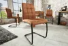 Moderner Freischwinger Stuhl MODENA hellbraun Design Produktbild-Vorschau 2