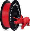 A spool of red 3D printer filament is shown next to a red 3D printed triceratops dinosaur. Náhľad obrázku produktu