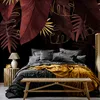 Vlies Fototapete - Jungle and composition - red and gold Produktbild-Vorschau 2