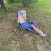 Składane leżak plażowy, 100 kg, szary Podgląd zdjęcia produktu 5