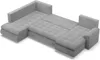 U-Sofa mit Schlaffunktion Foresta, Ottomane, Cord - Grau Produktbild-Vorschau 4