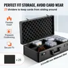 A black storage case for trading cards is shown open, with cards inside and text highlighting its features. Anteprima dell’immagine prodotto