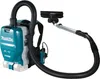 A Makita battery-powered backpack vacuum cleaner with its hose and nozzle. Náhled obrázku produktu