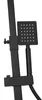 A close-up view of a black shower system with a handheld showerhead attached to a vertical rail. Náhled obrázku produktu