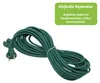 A coiled green power cord with a plug is shown against a white background. A green overlay in the top right corner contains text. Produktbild-Vorschau