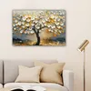MuchoWow® - Leinwandbilder - Baum - Blumen - Gold - Beige, Produktbild-Vorschau 6