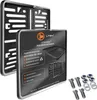 Motorrad Kennzeichenhalter 180x200 Chrom Optik Produktbild-Vorschau 1