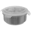 A stainless steel food container with a clear plastic lid. Podgląd zdjęcia produktu