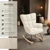 Fauteuil à bascule TORVE rembourré - Bouclé beige Voir les images du produit 2
