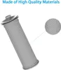 A close-up of a cylindrical filter with a mesh pattern, shown at an angle against a white background. A magnified view of the mesh is shown in a circle to the right. Produktbild-Vorschau