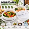 Mikrowellen Dampfgarer 4-teilig Dampfgarbehälter 25cm Weiß Produktbild-Vorschau 8