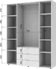 A diagram of a white wardrobe with dimensions indicated. Náhled obrázku produktu