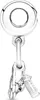 A silver charm of a saxophone hanging from a bail. Anteprima dell’immagine prodotto