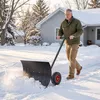 ROSEJANE Schneeschieber mit Rädern, Metall-Schneeschaufel Produktbild-Vorschau 11