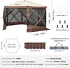 Diagram and specifications for a pop-up gazebo. Podgląd zdjęcia produktu