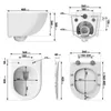 Technical drawings and dimensions of a toilet. Produktbild-Vorschau