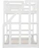 A white bunk bed with a safety ladder is shown from the side. Produktbild-Vorschau