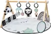 A baby play gym with various hanging toys and a padded mat. Produktbild-Vorschau