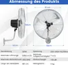 COSTWAY Ventilateur mural industriel 56cm, Ventilateur 85° Voir les images du produit 3