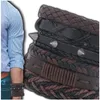 EDIBAZZAR | Set mit 6 verstellbaren braunen Lederarmbändern Produktbild-Vorschau 2