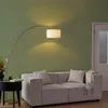 Lampada ad arco moderna in ottone con paralume beige Anteprima dell’immagine prodotto 9