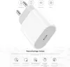 A white USB-C power adapter with icons and text describing its features. Produktbild-Vorschau