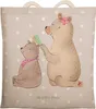 Mr. & Mrs. Panda Tote Bag Bär Kind - Grau Pastell - Produktbild-Vorschau 1