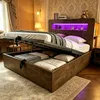 Flieks Hydraulisch houten bed, eenpersoonsbed 140x200 cm Productafbeelding-voorbeeld 1
