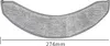 A close-up, straight-on view of a curved, gray microfiber cleaning pad with a measurement line and text indicating its length. Náhled obrázku produktu