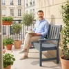 Gartenbank 2-Sitzer wetterfest Kunststoff Holzoptik 240kg Produktbild-Vorschau 2