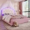 Lit plateforme pour enfant, design princesse avec couronne, Voir les images du produit 5