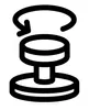 A black and white line drawing of a sink drain with a circular arrow indicating rotation. Podgląd zdjęcia produktu