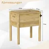 A wooden cooler box with dimensions indicated by text and lines. Podgląd zdjęcia produktu