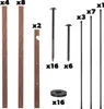A collection of hardware and wooden components for a foldable drying rack. Anteprima dell’immagine prodotto