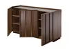 CALICOSY - Buffet 3 portes effet noyer avec rebord L140 cm Voir les images du produit 4