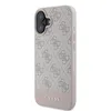 A side view of a pink and gray Guess phone case with a repeating logo pattern. Podgląd zdjęcia produktu