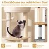 COSTWAY 143cm drevené škrabadlo, strom pre mačky so Náhľad obrázku produktu 6