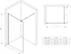 A technical drawing and a size chart for a shower enclosure. Produktbild-Vorschau