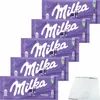 A stack of Milka Alpenmilch chocolate bars. Produktbild-Vorschau