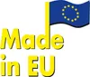 The image shows the text "Made in EU" with the European Union flag. Produktbild-Vorschau