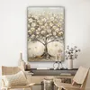 Leinwand Bilder 80x120 cm - Lebensbaum - Beige - Gold - Produktbild-Vorschau 7