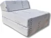 A white foldable mattress is shown in a studio setting. Produktbild-Vorschau