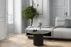 A modern living room with a coffee table, sofa, and plant. Produktbild-Vorschau