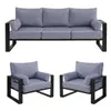 BEAUTYSOFA | VERDINO Gartenmöbel Set Blaugrau – 3-Sitzer Produktbild-Vorschau 2