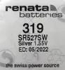 Renata SR527SW Batterie Silberoxyd Knopfzelle 1,55 V für Produktbild-Vorschau 2
