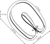 A diagram of a U-shaped pillow with dimensions indicated by arrows and text. Náhľad obrázku produktu